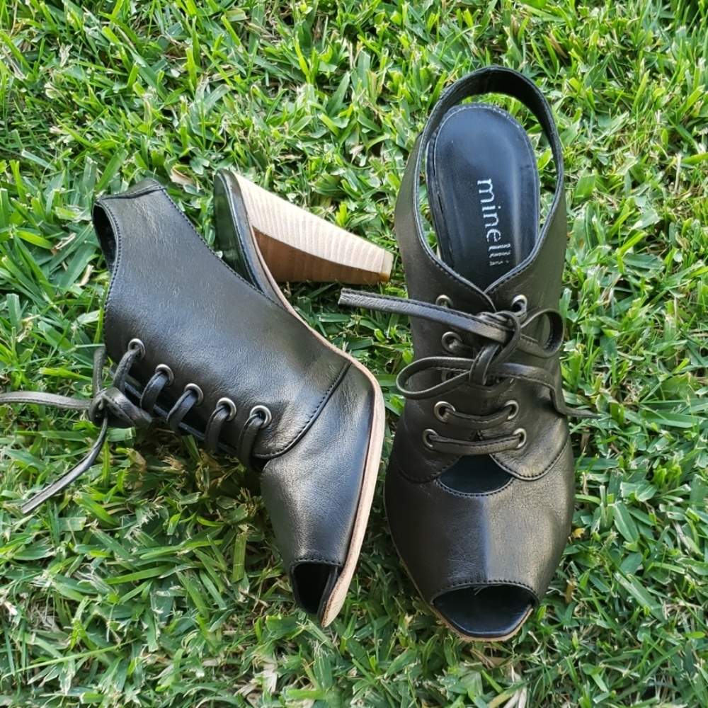 Minelli noir block heel